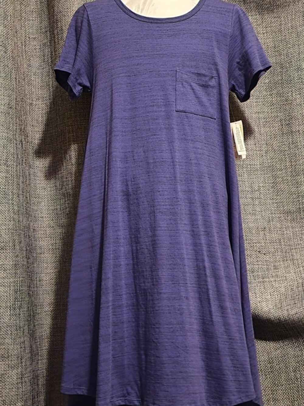 LuLaRoe Size XXS Carley Hi-Low Purple T-Shirt Dress Pocket High Low NEW